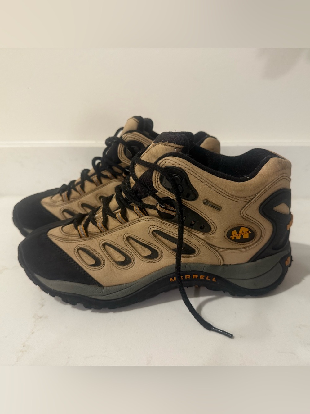 Merrell Tan and Black Trail Mid-Height Hiking Boots